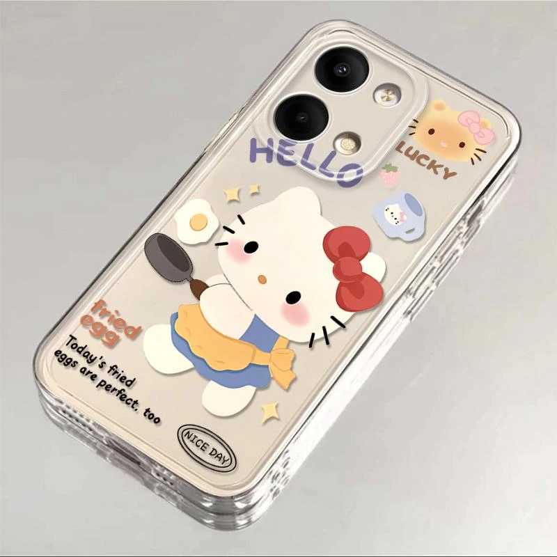 适用opporeno9手机壳新款卡通凯蒂猫透明全包保护套防摔高颜值女