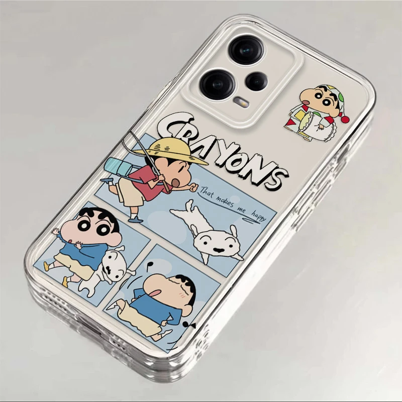 红米note12pro适用手机壳蜡笔小新秋游卡通透明全包软硅胶防摔女