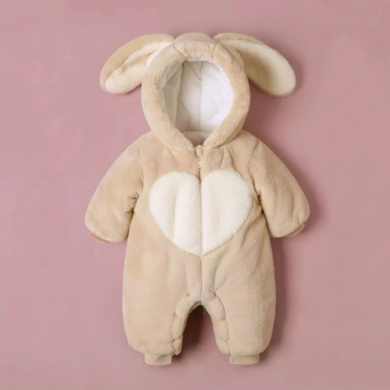 婴儿防寒连体衣冬装加厚保暖夹棉男女宝宝衣服冬季哈衣爬服