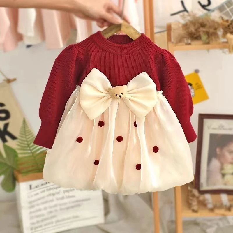 女童连衣裙秋冬新款周岁宝宝礼服洋气小女孩儿童公主裙子冬季