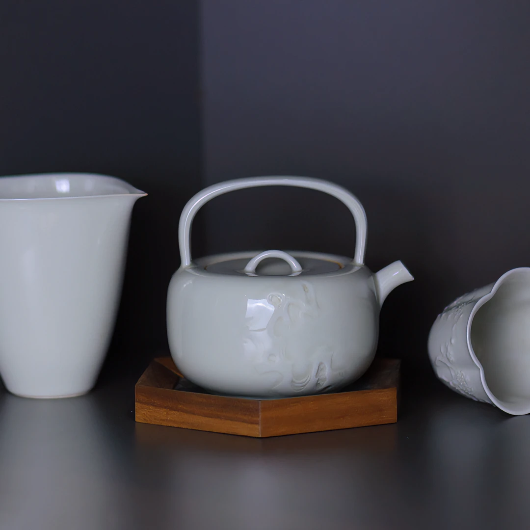 北溪堂浮雕泽泉壶泡茶壶盖碗公道杯主人杯轻奢功夫茶具中式复古