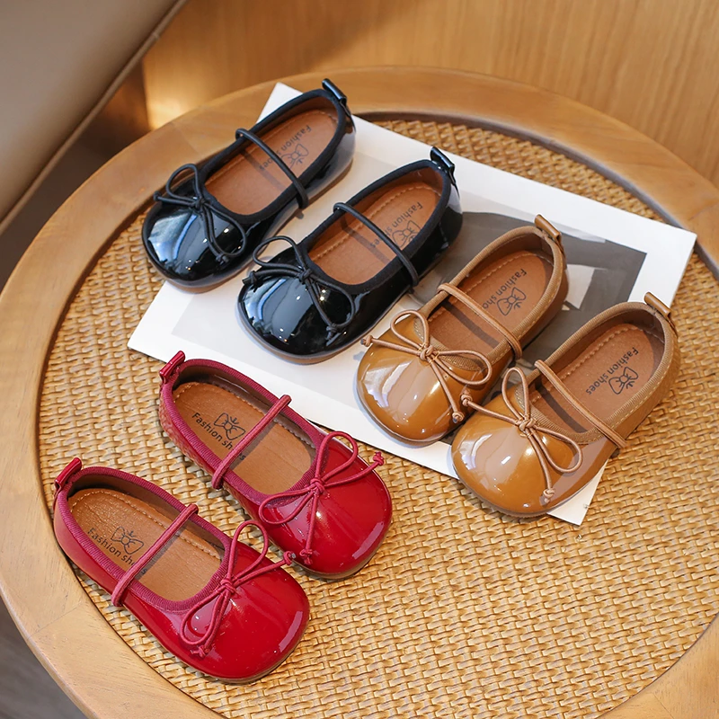 【洋洋童鞋】女童甜美乖乖蝴蝶结亮皮单鞋百搭童鞋小鞋匠&XXJ-108