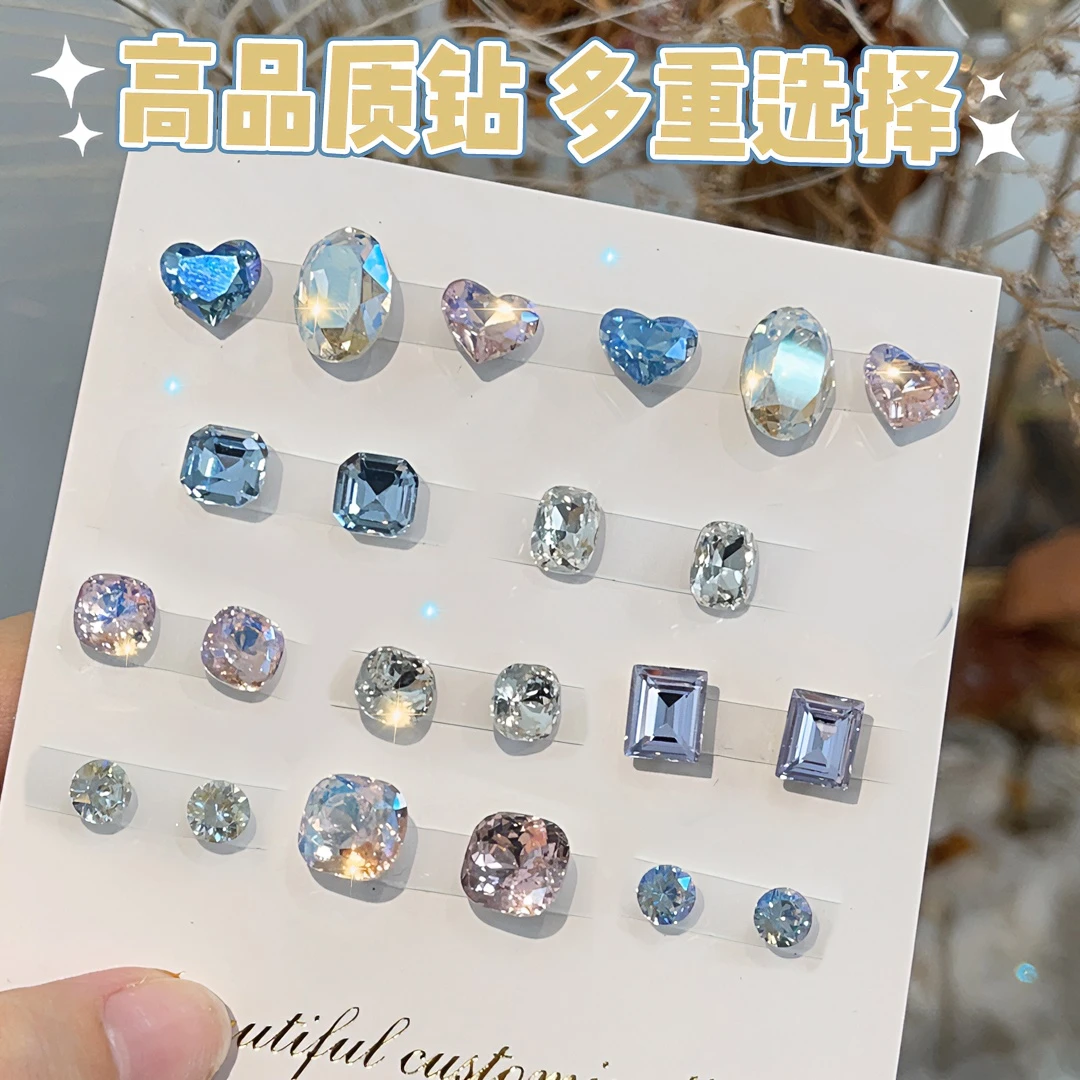 正品K9网红爆款美甲饰品爆闪平底尖底钻超闪百搭高品质K9混装钻
