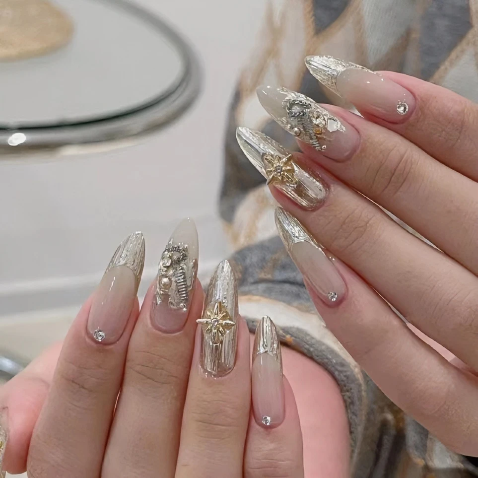 YINSHIDAIER/茵诗黛尔爆闪冰透裸色超闪视频同款材料包本甲美甲