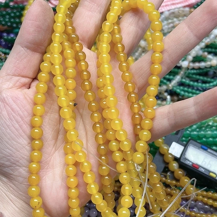 玛瑙/玉髓珠宝半成品未镶嵌一条6m黄玛瑙隔珠