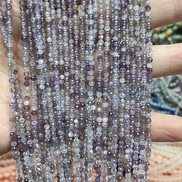 玛瑙/玉髓珠宝半成品未镶嵌2条2mm紫水晶