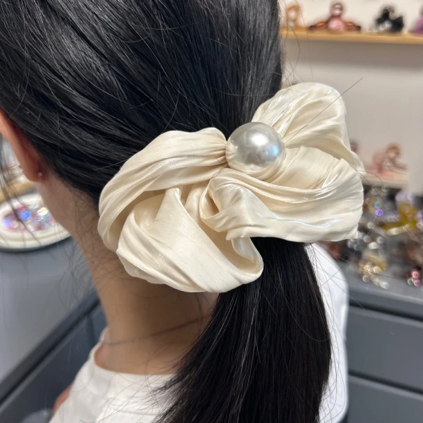 发绳韩式百搭气质温柔韩版简约肠圈珍珠