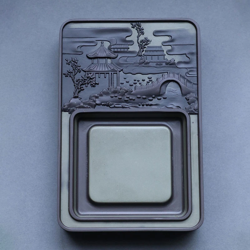 易砚莲池古砚台保定特色礼品砚尺寸15*10*2.5cm