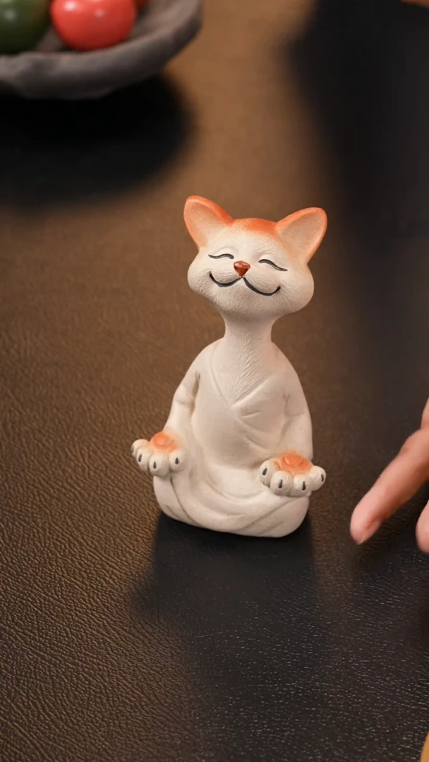 【闪购商品】紫砂茶宠打坐小猫