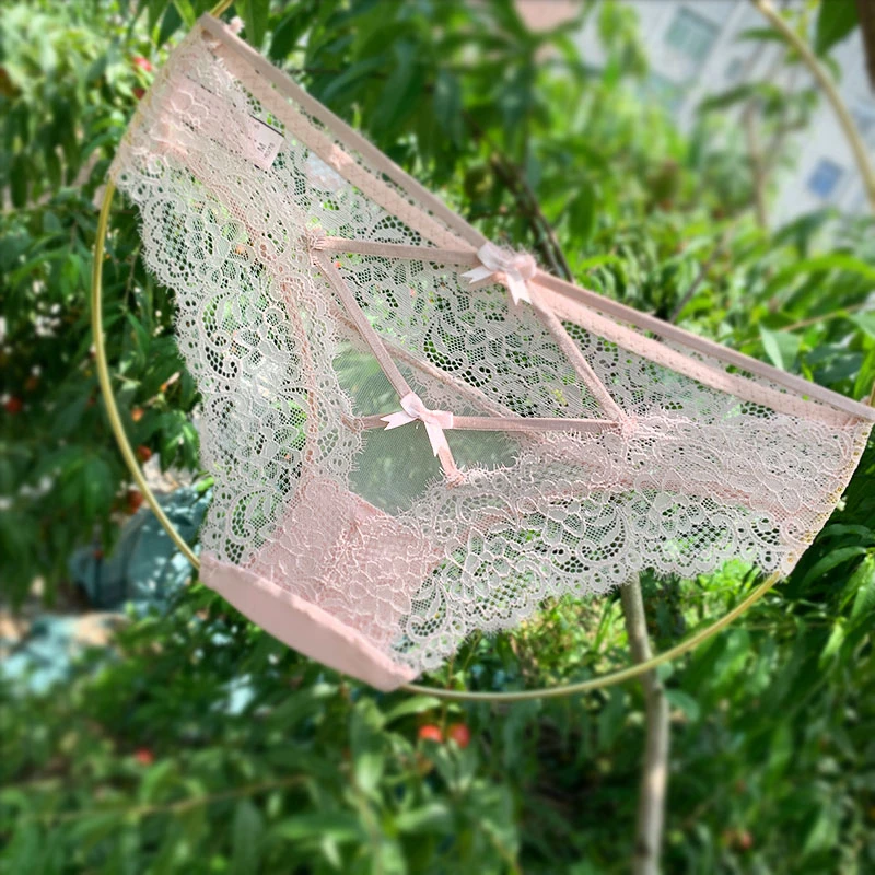 新品夏季时尚性感蕾丝内裤女薄款大码士款短裤中低腰速干网纱纯色