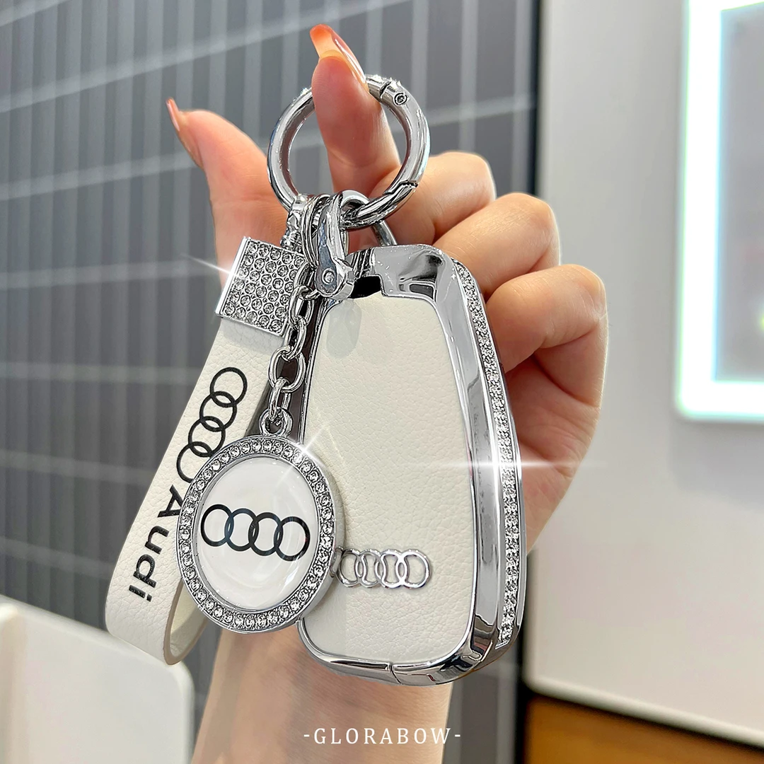 奥迪Q5L钥匙套A4L汽车2023款A6L高档A5包A3女Q3扣Q2L新Q7壳A8真皮