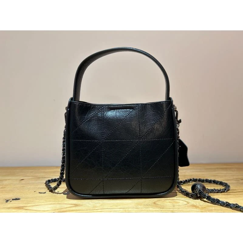 HIRMRIS手工真皮包550680-黑 银球毛阳