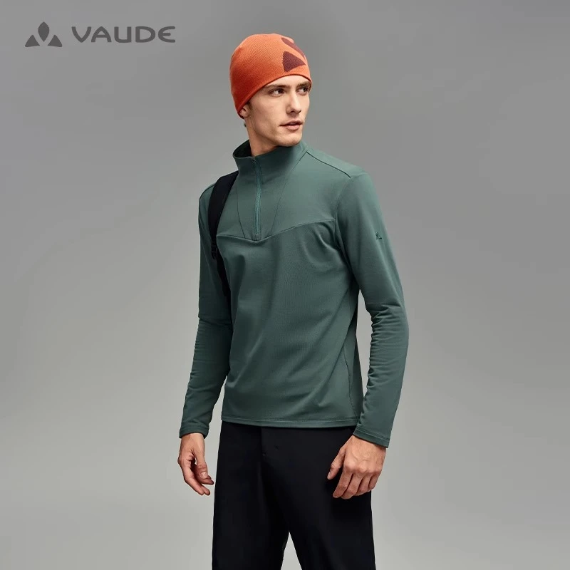 VAUDE巍德运动户外男款半拉长袖T恤薄绒保暖抑菌功能保暖衣骑行
