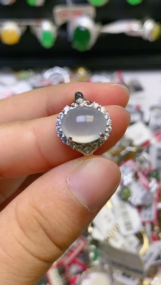 【闪购商品】翡翠戒指银S925镶嵌百内无证书