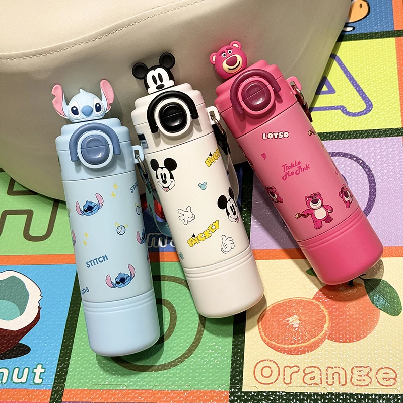 【省钱哥乱炸】迪士尼公仔三用学士保温杯双饮不锈钢学生水杯15562