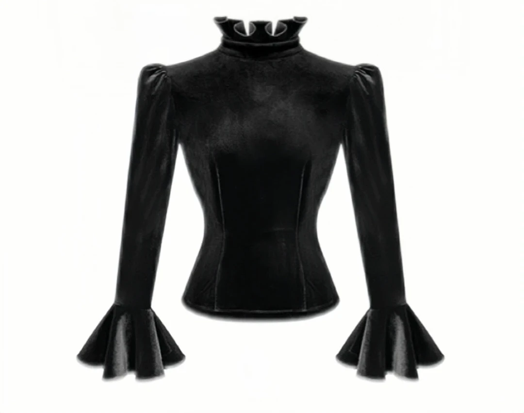 2024新款女轻奢高级感秋冬丝绒拉夫领打底衫T恤上衣女