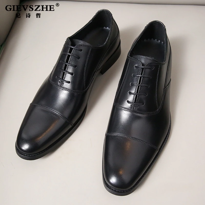 GIEVSZHE/纪诗哲时尚商务正装英伦风手工结婚新郎鞋正装皮鞋男