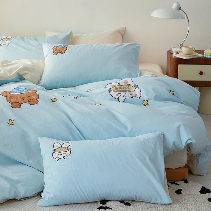多喜爱全棉四件套卡通纯棉被套新疆棉床单可爱床上女孩床品套sc