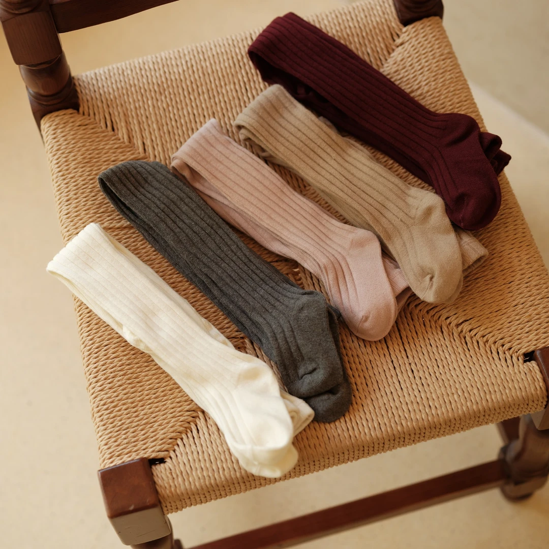 初煦 2024春夏女童纯棉竖条纹弹性保暖连裤袜 宝宝百搭袜裤打底裤