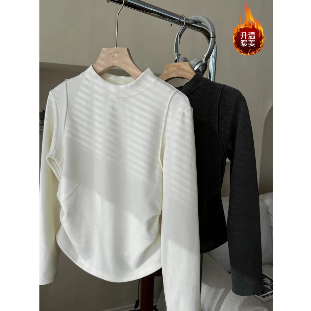 【热皮暖姜绒】小个子秋冬经典小蛮腰显瘦加厚绒感保暖打底衫长袖