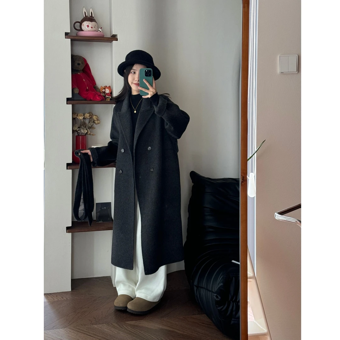 【一四六yisiliu】小个子韩版秋冬羊毛骆驼绒双面呢大衣