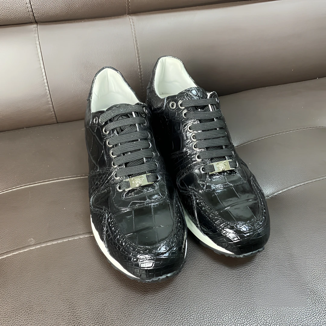 新款潮流男士休闲板鞋鳄鱼皮休闲运动鞋休闲鞋男鞋轻奢板鞋休闲鞋