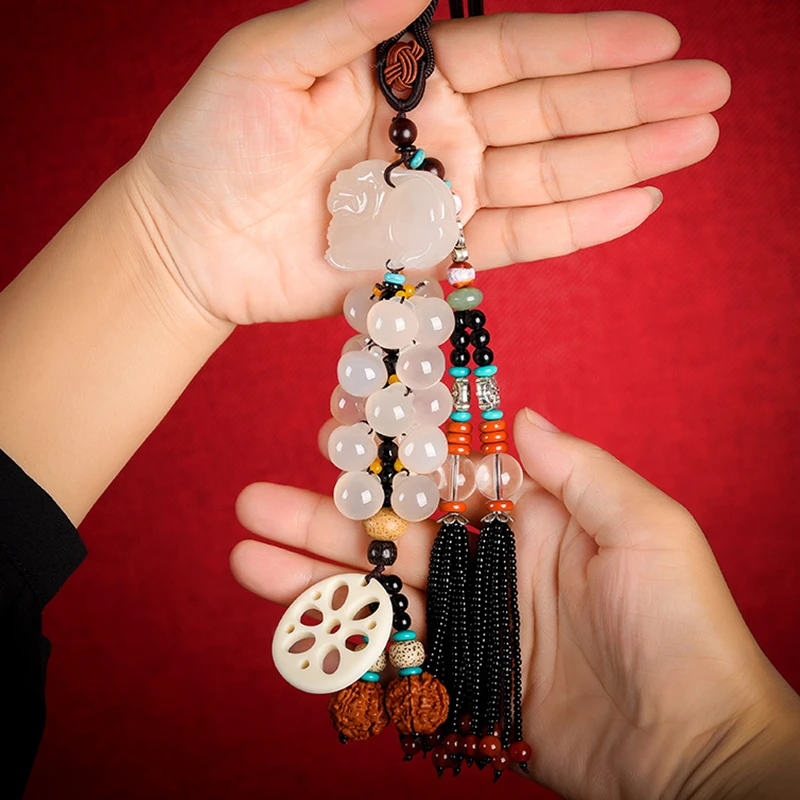 幼赞贝贝汽车挂件女貔貅车内吊坠网红后视镜装饰品苹果用途挂饰男