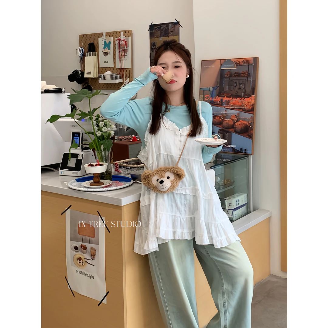 InTree张桶桶【蕾丝小姐】花边吊带裙ins外搭叠穿春夏韩系STF1036