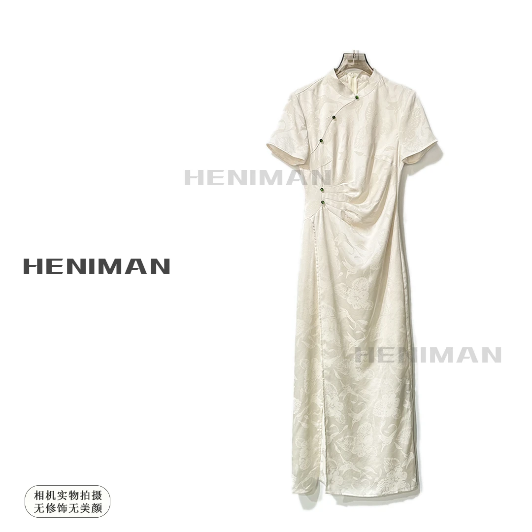 【国色天香】提花复古改良清冷系旗袍长裙连衣裙1889