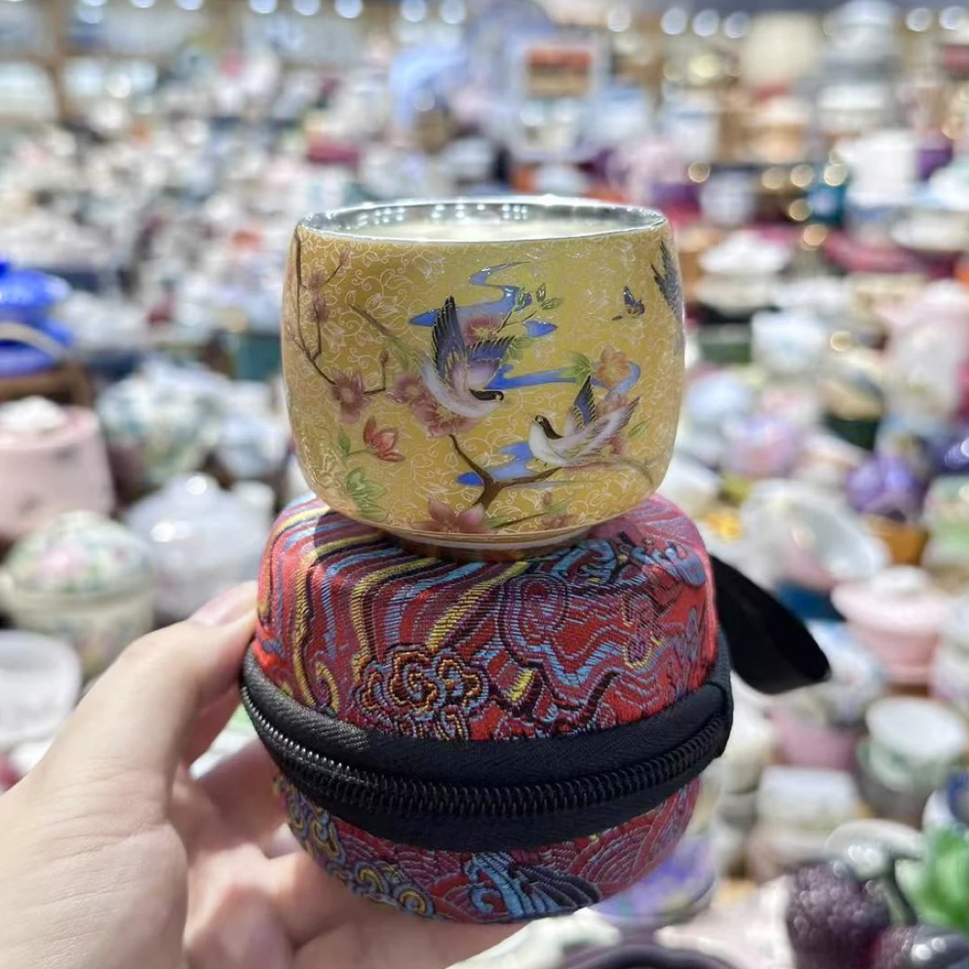 鎏银比翼双飞主人杯