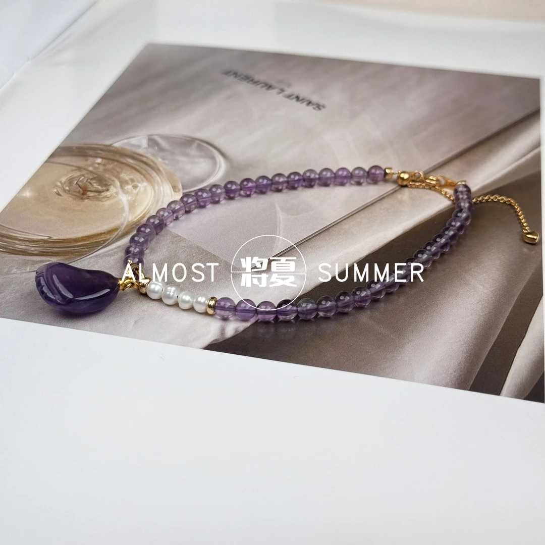 合金脚链 【知足脚链】将夏-4mm紫水脚链