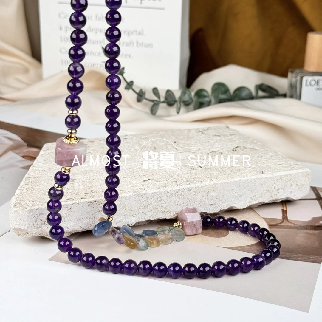 合金项链 【意欢】将夏-优雅个性不撞款紫色项链