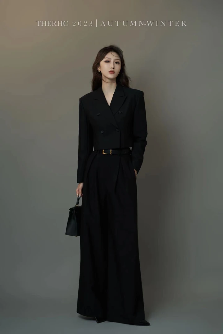RACHEL 高腰廓形小西装/雅痞本季bi入显瘦神裤套装（不含腰带）气质