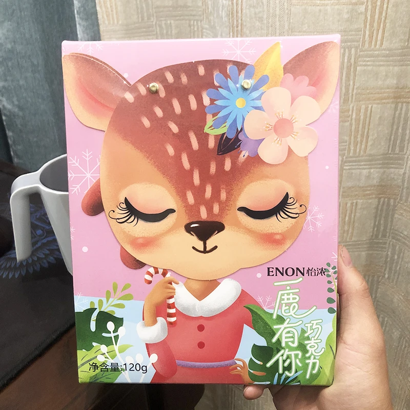 怡浓小鹿造型巧克力可可脂牛奶黑巧克力麋鹿棒棒糖麦丽素节日礼物