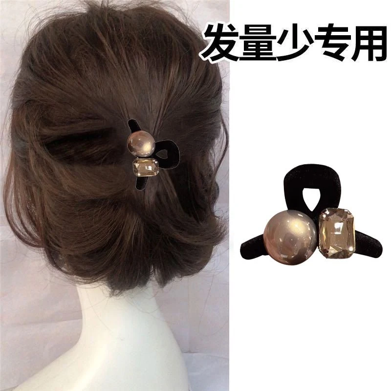 短发过渡期神器小号发夹女后脑勺发量少半扎发高品质发卡抓夹发饰