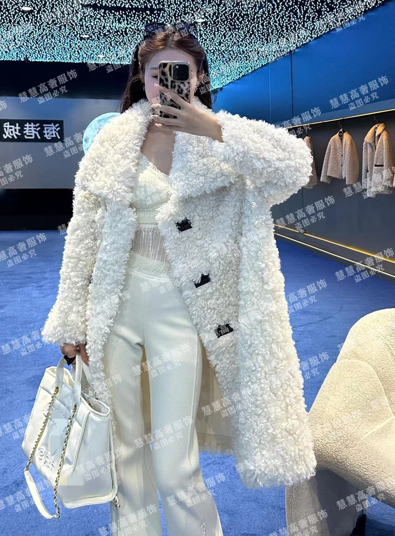 【慧慧】2024新款时尚百搭原创设计师新款女士毛毛外套 F66088