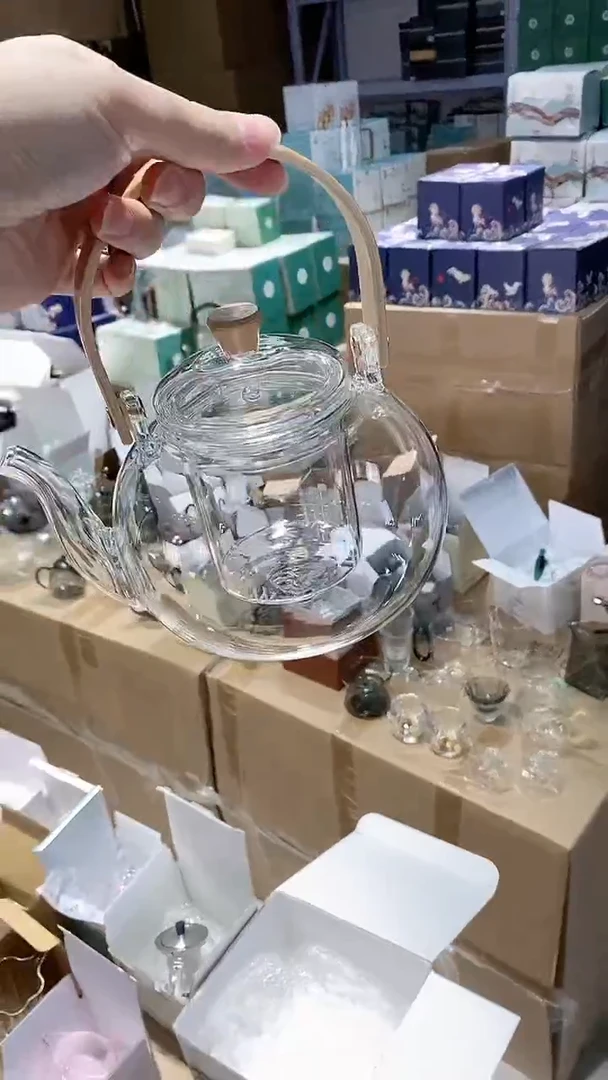 【闪购商品】瓷玻璃竹把壶