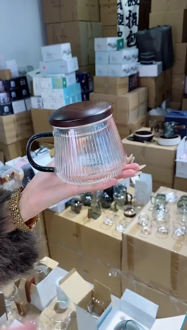 【闪购商品】瓷玻璃竖纹杯