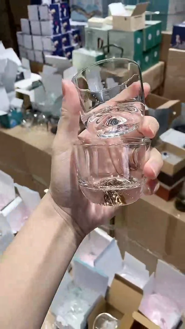【闪购商品】瓷玻璃金银山对杯