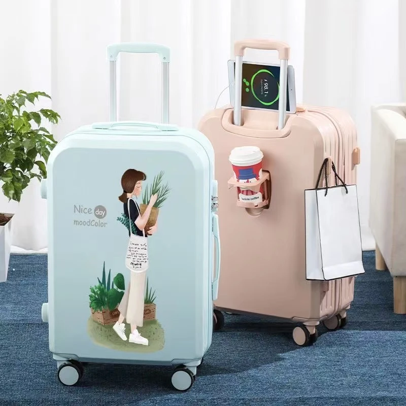 儿童行李箱男女初高中生高颜值耐用旅行箱卡通多功能拉杆箱加厚