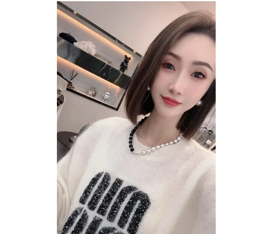 钛钢仿珍珠项链 【熙薇品牌】时尚百搭轻奢小众简约气质项链F7158