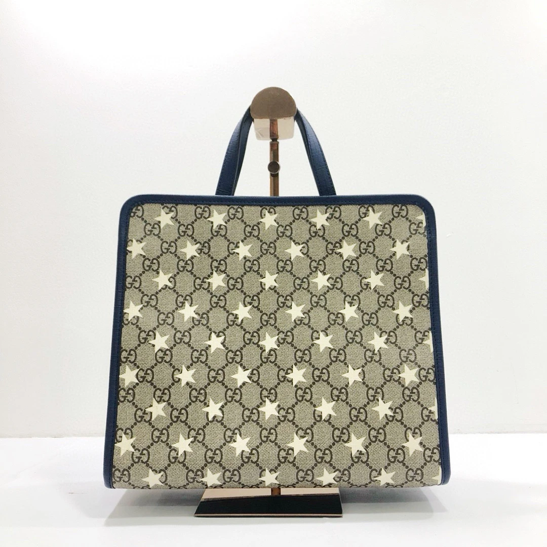 99新 GUCCI/古驰 古驰老花星星托特包手提包/公价13800