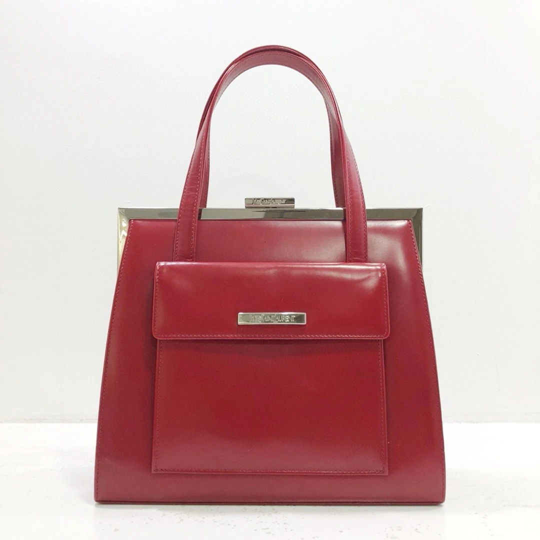 95新 YSL/圣罗兰 红色全皮手提包/公价15800