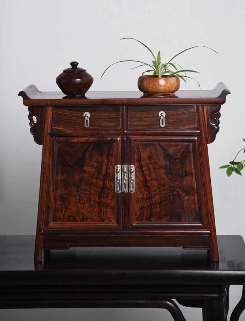 老挝大红酸枝王世襄收藏款二连柜48*20*38