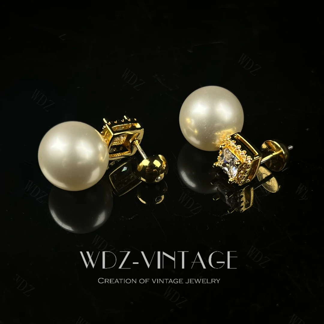 铜合金仿珍珠耳饰 小公主-中古vintage首饰饰品耳饰耳环轻奢精致