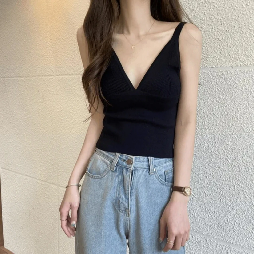 【主播同款】吊带背心女夏针织美背短款辣妹内搭性感无袖上衣潮