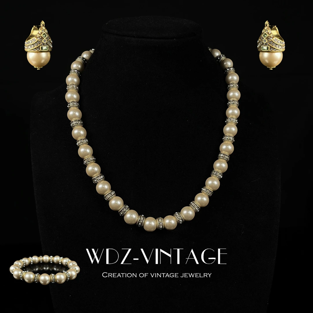 铜合金仿珍珠项链 微光-中古vintage首饰饰品项链耳饰耳环手链