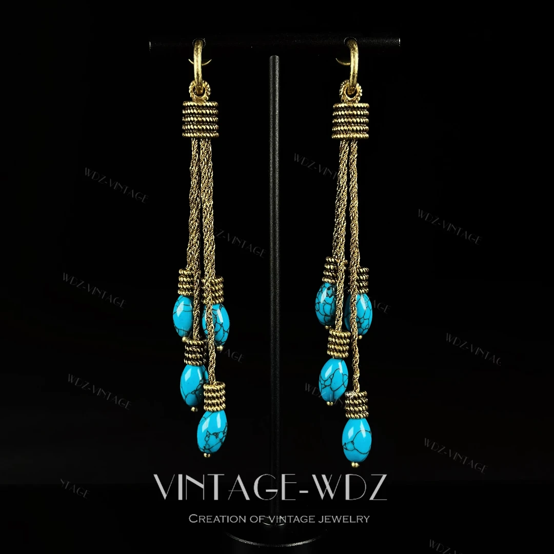 铜合金耳饰 婉君-中古vintage首饰饰品耳饰耳环时尚气质精致