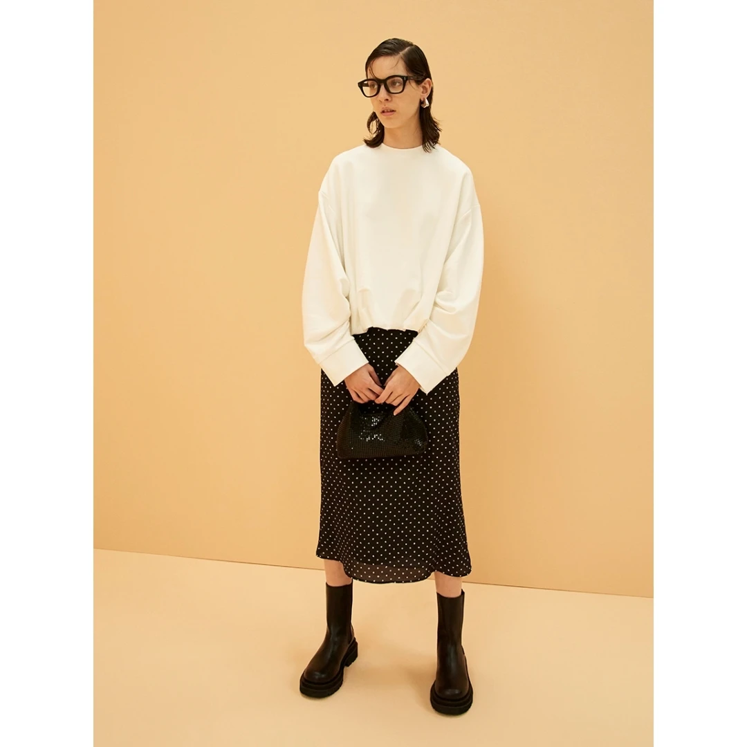 【强哥外贸】 秋季新款 M 时尚百搭中长款休闲简约半身裙