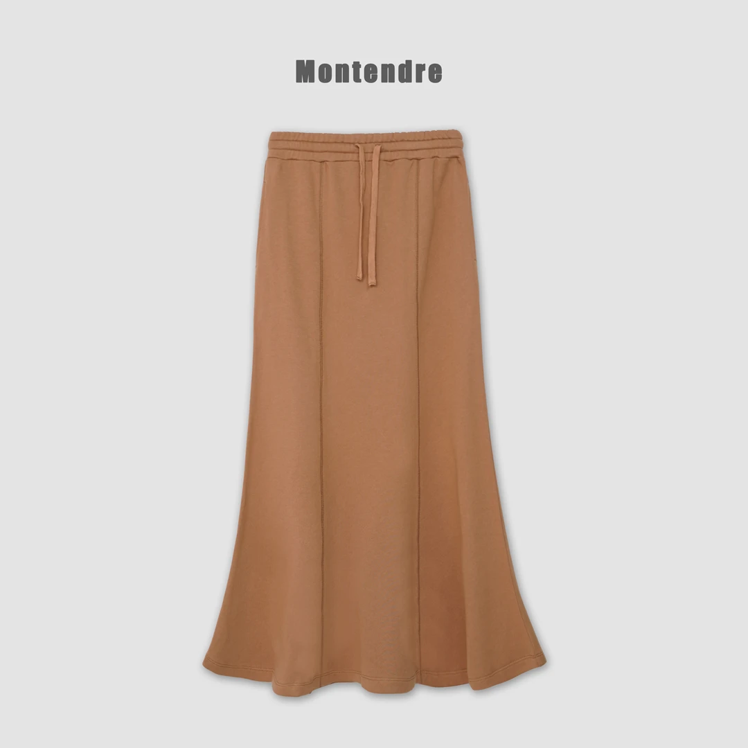 【MonTendre】秋冬新款 C 纯棉气质简约A字裙休闲百搭纯色半身裙女